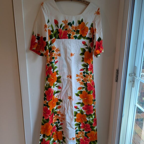 Authentic Vintage Hawaiian Midi Dress Mumu – Ui Maikai – Made in Hawaii USA – XS - Picture 2 of 10